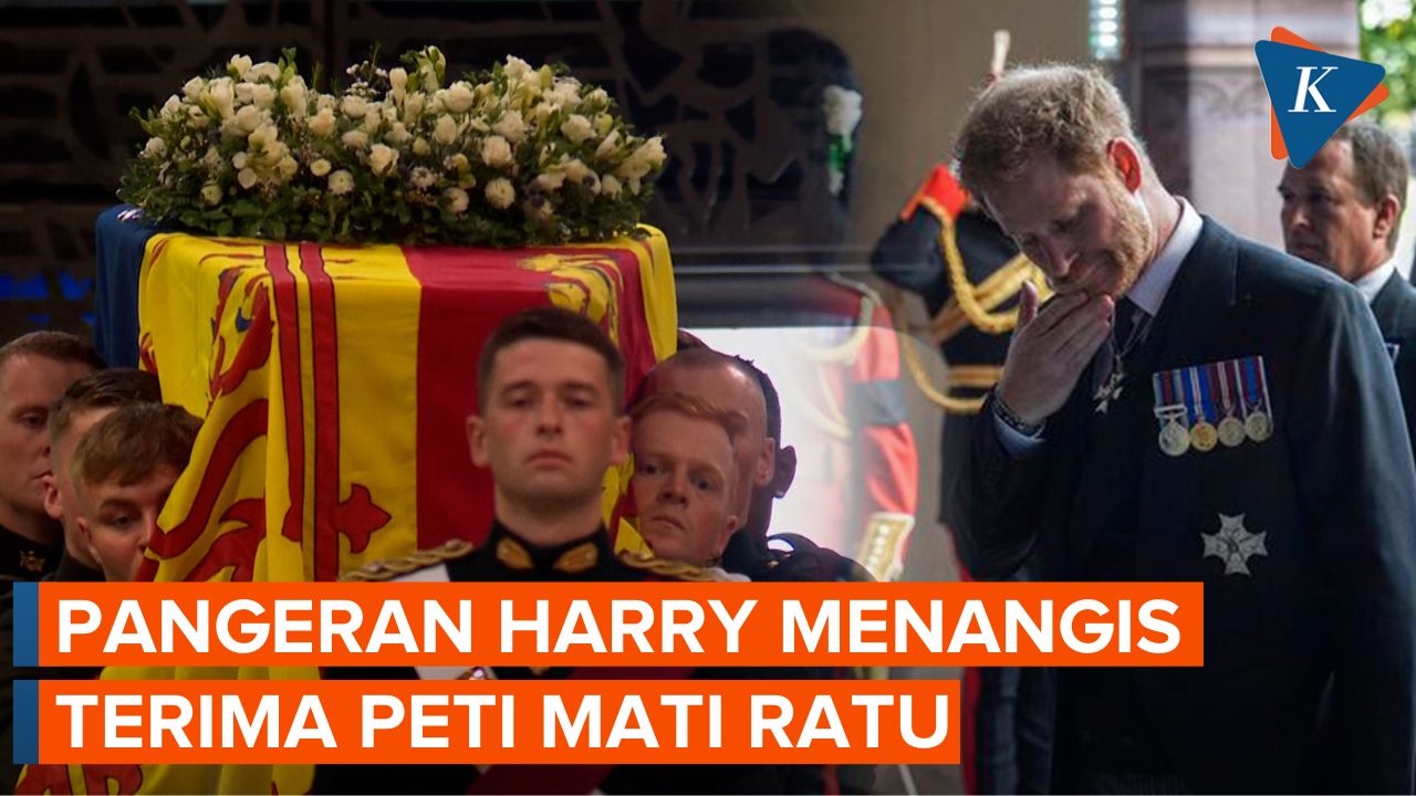 Momen Pangeran Harry Menangis Saat Terima Peti Mati Ratu Elizabeth II