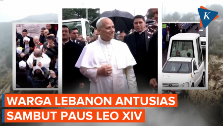 Momen Ribuan Warga Lebanon Sambut Paus Leo Di Tengah Hujan