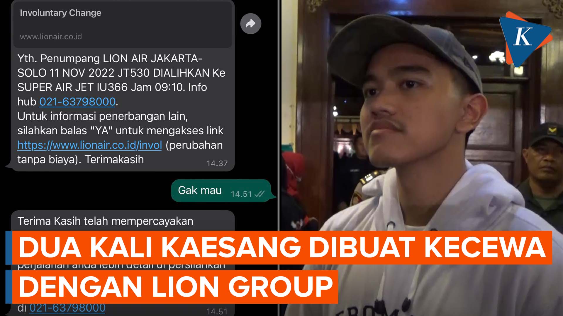 Setelah Koper Nyasar, Kini Kaesang Gagal Kondangan gegara Lion Air