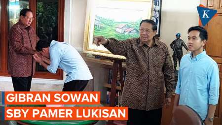 Momen SBY Pamer Lukisannya ke Gibran, Dibuat Hanya dengan Jari Tanpa Kuas