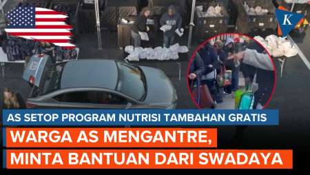 Penampakan Warga AS Antre Bantuan Sembako usai Trump Setop Program Nutrisi Gratis