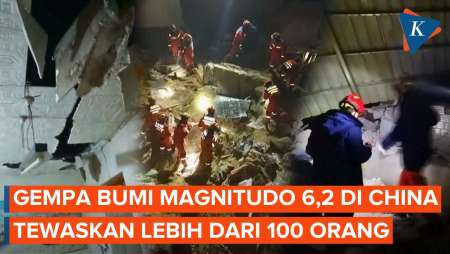 Lebih dari 100 Orang Tewas akibat Gempa M 6,2 di China Utara