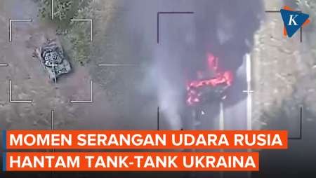 Detik-detik Rusia Intai dan Ledakkan Tank-tank Ukraina lewat Serangan Udara