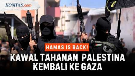 Momen Militer Hamas Kawal Pembebasan Tahanan Palestina Di Khan Younis Gaza