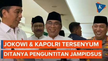 Senyum Jokowi dan Kapolri Saat Ditanya soal Dugaan Jampidsus Dikuntit Densus 88