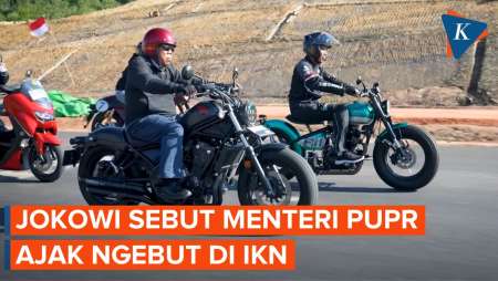 Jajal Motoran di Jembatan Pulau Balang IKN, Jokowi: Pak Basuki Ajak Ngebut