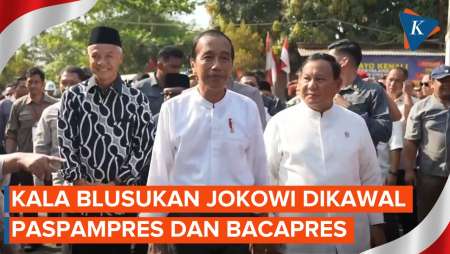 Dikawal Prabowo dan Ganjar, Jokowi Kunjungi Pasar Grogolan Pekalongan