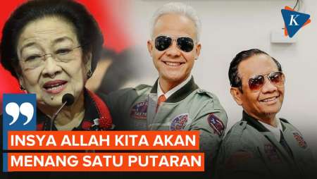 Di Hadapan Ganjar Pranowo, Megawati Optimistis Bisa Menang Pemilu 1 Putaran