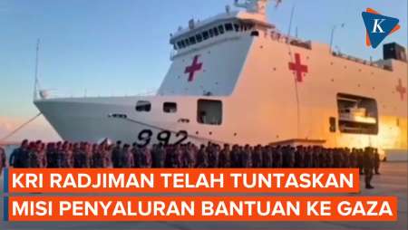 KRI Radjiman Rampungkan Misi Operasi Penyaluran Bantuan ke Palestina