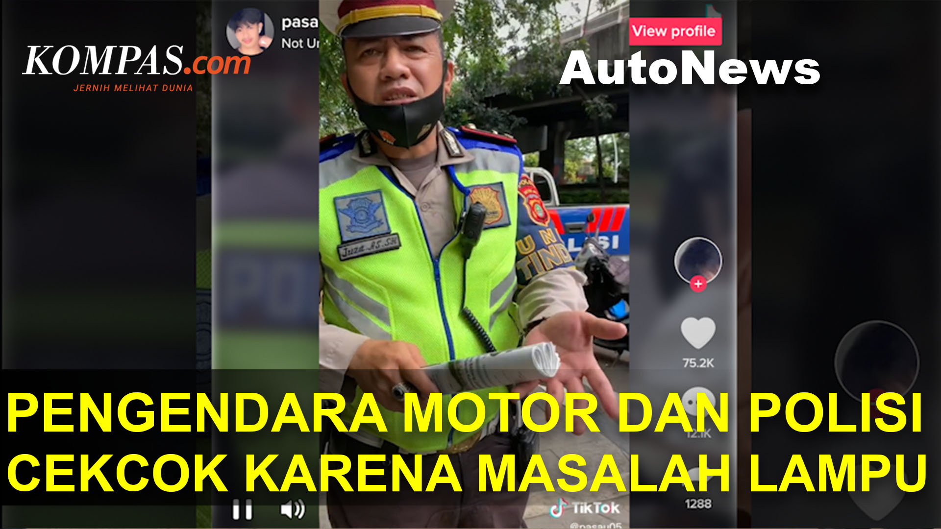 Video Viral Cekok Pengendara Motor dan Polisi karena Masalah Lampu