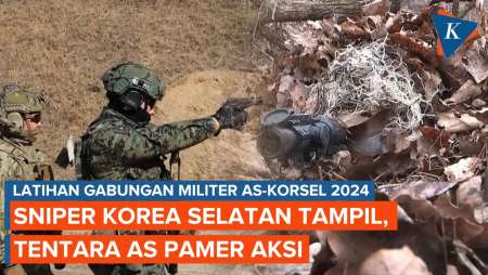 AS-Korsel Latihan Militer Gabungan, Sniper Kamuflase di Hutan Kering