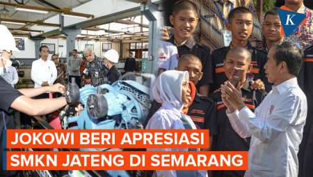 Momen Presiden Jokowi Tinjau SMKN Jateng di Semarang