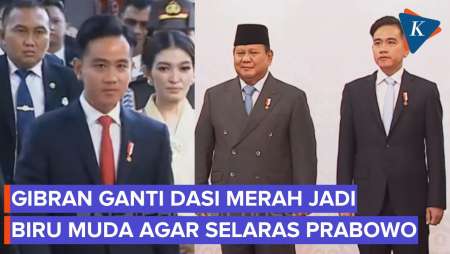 Gibran Ganti Dasi Merah Jadi Biru Selaras Prabowo untuk Foto Bareng di Sidang Tahunan MPR