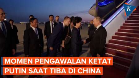 Putin Tiba di China, Pengawalan Ketat dengan Polisi Moge Tanpa Disambut  Tarian