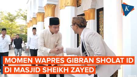 Momen Wapres Gibran Laksanakan Sholat Idul Adha di Masjid Sheikh Zayed Surakarta