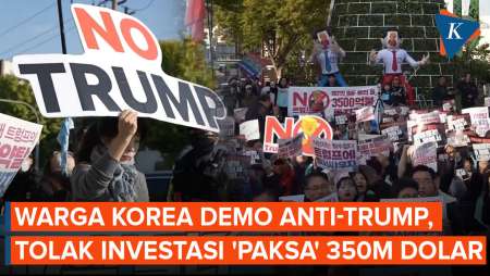 Warga Korsel Demo Anti-Trump, Tolak "Investasi Paksa" 350 Miliar Dollar AS