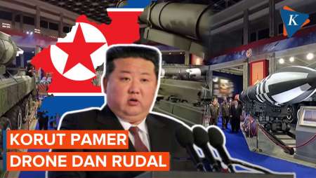 Kim Jong Un Saksikan Pameran Militer, Tank hingga Rudal Dipajang