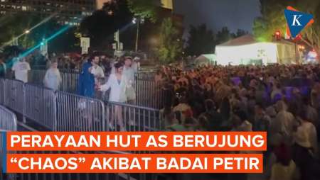 Badai Petir Bikin Perayaan HUT AS Kacau Jelang Pidato Trump, Warga Berhamburan