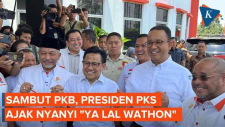 Sambut Kedatangan PKB, Presiden PKS Ajak Nyanyi “Ya Lal Wathon” 