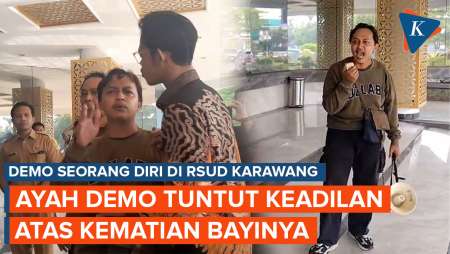 Warga Karawang Demo Seorang Diri, Tuntut Keadilan atas Kematian Bayi yang Dinantinya Selama 5 Tahun