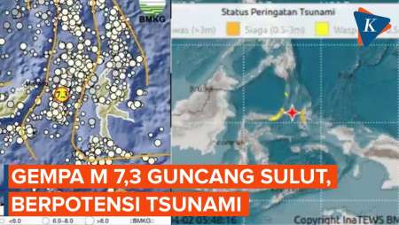 Gempa M 7,3 Guncang Sulawesi Utara, BMKG: Potensi Tsunami Sulut-Malut