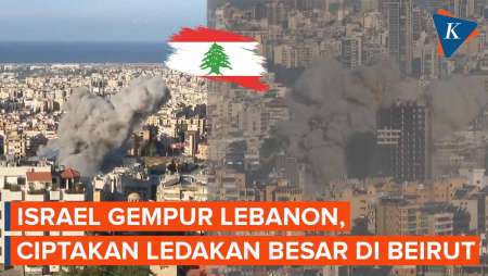 Detik-Detik Israel Serang Pinggiran Beirut Lebanon, Ciptakan Ledakan Besar dan Asap Hitam