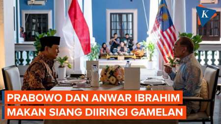 Diiringi Gamelan, Ini Momen Prabowo dan PM Malaysia Anwar Ibrahim Santap Siang Bersama