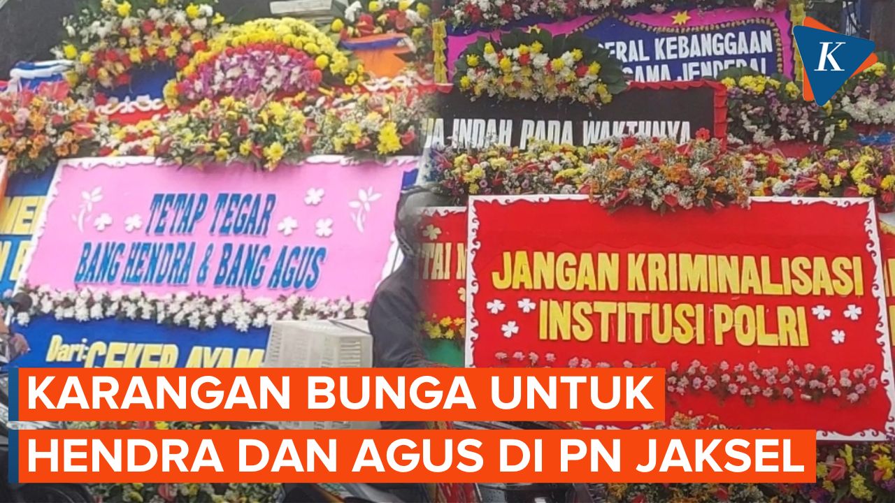 Sidang Vonis Hendra dan Agus Digelar, Karangan Bunga Penuhi PN Jakarta Selatan