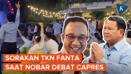 Nobar Debat Capres, TKN Prabowo-Gibran Bersorak ketika Prabowo Jawab Pertanyaan Anies