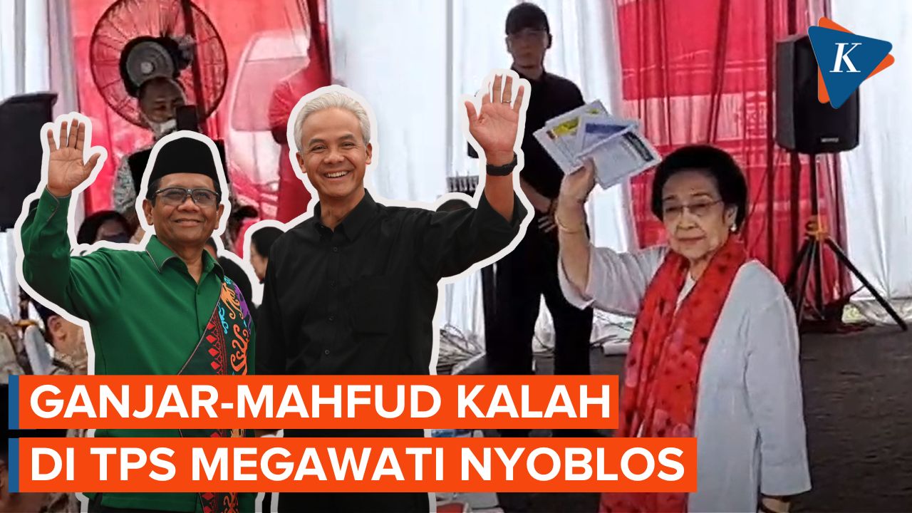 Ganjar-Mahfud Kalah di TPS Megawati, Anies-Muhaimin Unggul