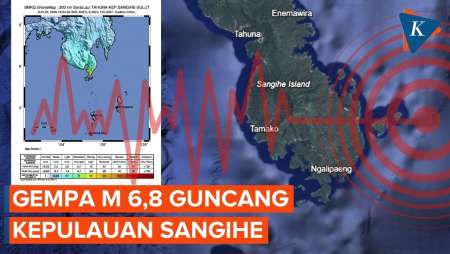 Gempa Magnitudo 6,8 Guncang Kepulauan Sangihe, Terasa sampai Manado