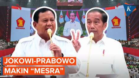 Saat Jokowi dan Prabowo Saling Lempar Pujian di Rapimnas Gerindra