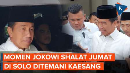 Momen Jokowi Shalat Jumat di Masjid Sheikh Zayed Bareng Kaesang