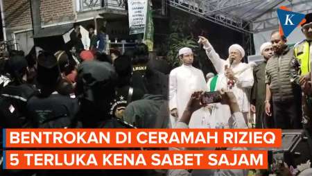 Dua Kubu Bentrok di Ceramah Rizieq Shihab, 5 Luka Tersabet Sajam