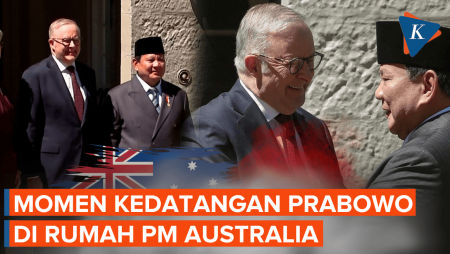 Momen Kedatangan Prabowo Di Rumah PM Australia, Disambut Lagu Indonesia Raya