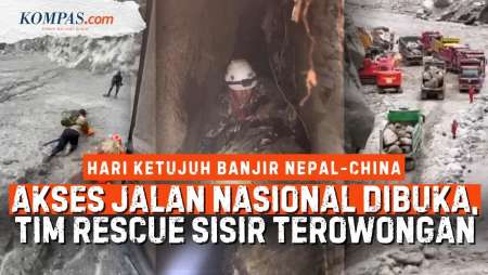 Gerak China Buka Akses Jalan Tertimbun Longsor, Tim Rescue Sisir Terowongan Pascabanjir Nepal