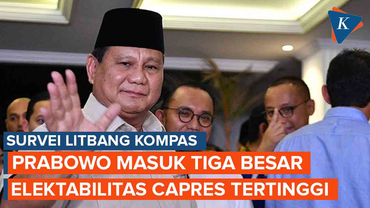 Survei Litbang Kompas: Elektabilitas Prabowo Bertahan di 3 Besar