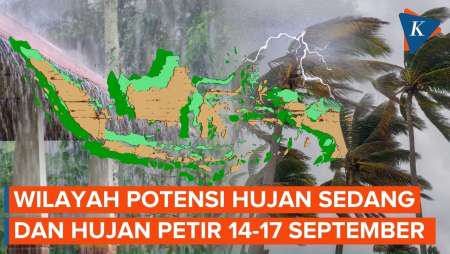 Wilayah Indonesia Berpotensi Hujan Sedang hingga Hujan Petir 14-17 September 2026