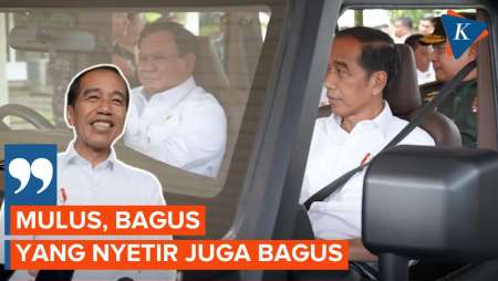 Jajal Pindad Disopiri Prabowo, Jokowi: Mulus, Bagus, yang Nyopir Juga Bagus...