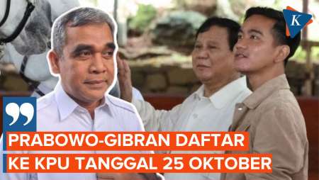 Gerindra Pastikan Prabowo-Gibran Daftar ke KPU Rabu 25 Oktober