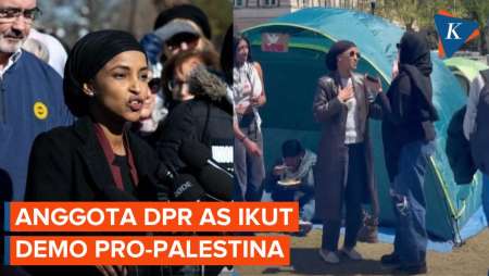 Anggota DPR AS Gabung Mahasiswa Ikut Demo Dukung Palestina