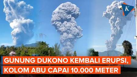 Menjulang hingga 10.000 Meter, Begini Penampakan Kolom Erupsi Gunung Dukono
