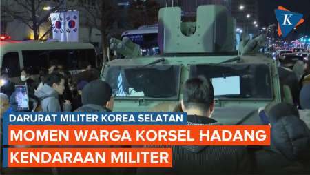 Momen Warga Korsel Adang Kendaraan Militer Usai Pengumuman Darurat Militer