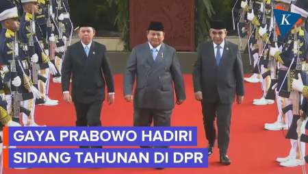 Detik-detik Prabowo Tiba Di DPR: Disambut Gibran-Ketua MPR & DPD