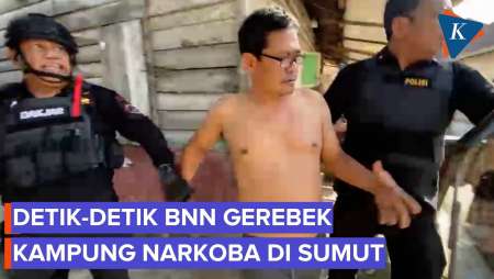 Detik-detik BNN Gerebek Kampung Narkoba di Labuhan Batu Utara Sumut