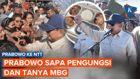 Kunjungi Nagekeo, Prabowo Tanya Manfaat MBG Ke Pengungsi Gempa NTT