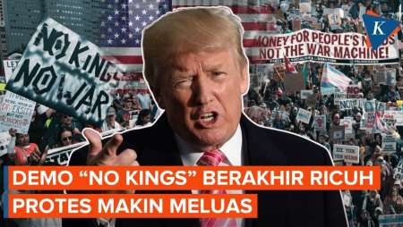 Protes "No Kings" Memanas, Massa Bentrok Usai Desak Kebijakan Trump