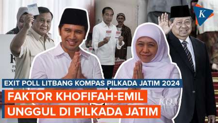 Exit Poll Litbang Kompas Pilkada Jatim 2024: Khofifah-Emil Unggul karena Prabowo-Jokowi-SBY