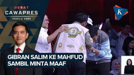 Momen Gibran Minta Maaf ke Mahfud MD Usai Debat Pilpres 2024 Selesai