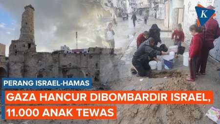 Hancurnya Gaza Dibombardir Israel, 11.000 Anak Terbunuh